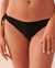 LA VIE EN ROSE AQUA TEXTURED Side Tie Bikini Bottom Black polka dot 70300491 - View1