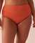 LA VIE EN ROSE AQUA Bas de bikini taille haute plissée SAMPIERI Ocre foncé 70300495 - View1