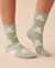LA VIE EN ROSE 2 Pairs of Recycled Chenille Socks Mint Plaid/ Bears 40700287 - View1