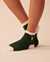 LA VIE EN ROSE Knitted Socks with Winter Embroidery Pine Green 40700295 - View1