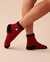 LA VIE EN ROSE Knitted Socks with Winter Embroidery Jingle Red 40700295 - View1