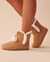 LA VIE EN ROSE Pompom Knitted Bootie Slippers Salted Caramel 40700297 - View1