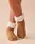 LA VIE EN ROSE Knit and Sherpa Socks Salted Caramel 40700308 - View1