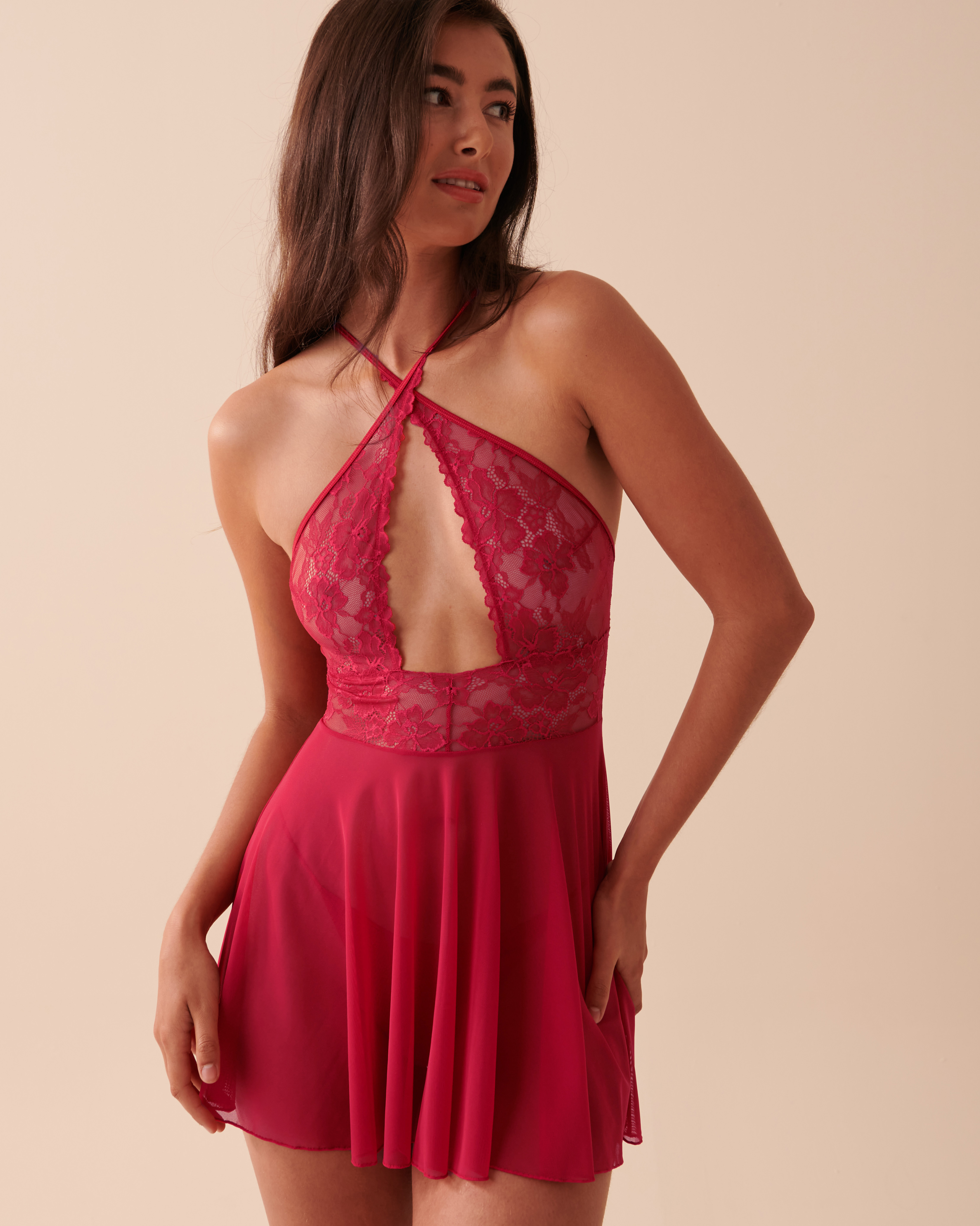 Red Polyester Lace Babydoll For Women at Rs 120/set