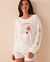 LA VIE EN ROSE Luxury Velour Long Sleeve Shirt Snow White 40100492 - View1