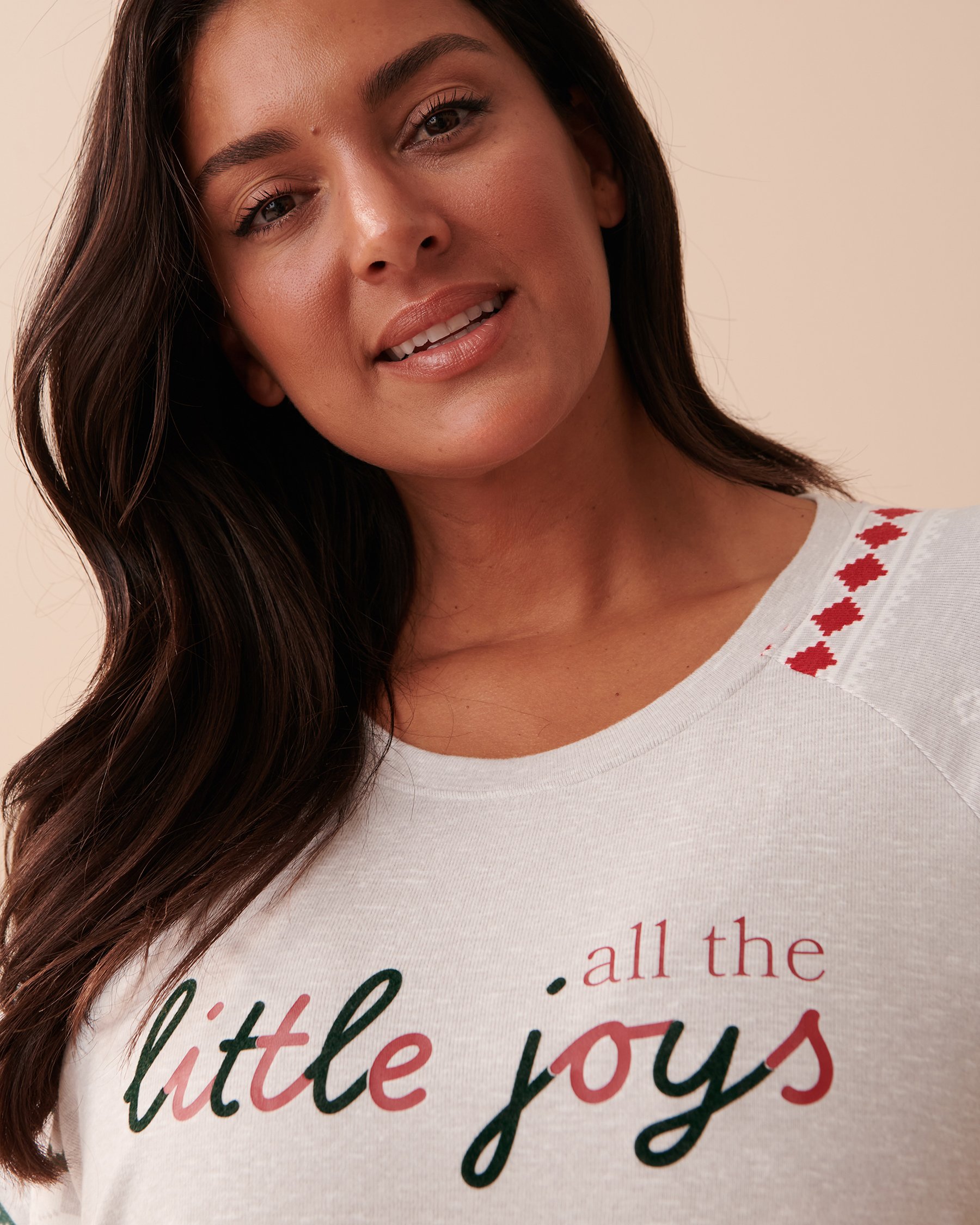 LA VIE EN ROSE T-shirt col rond à imprimé nordique en fibres recyclées Poussières d'étoiles 40100496 - Voir3