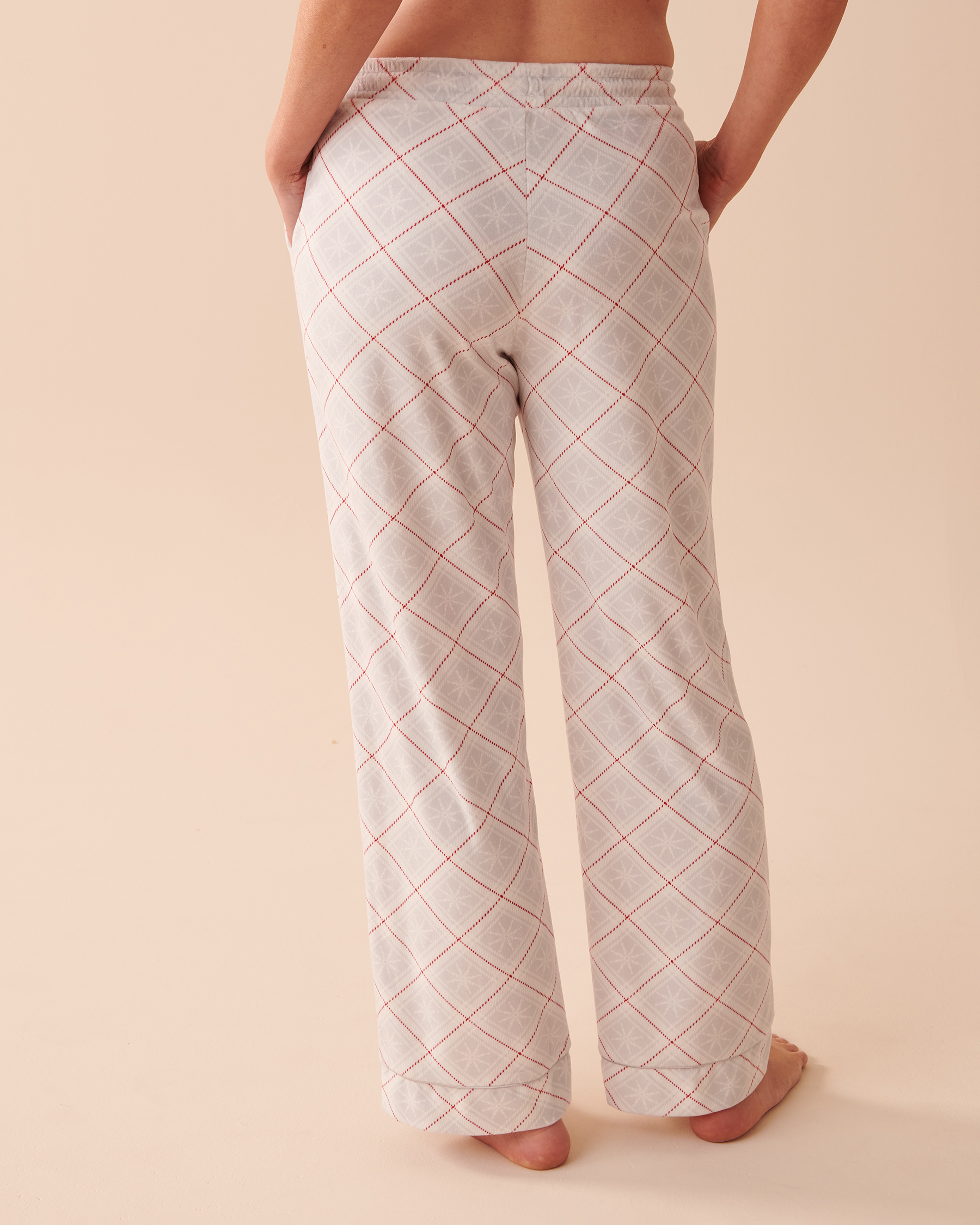 Luxury Velour Pajama Pants - Snowflake Plaid