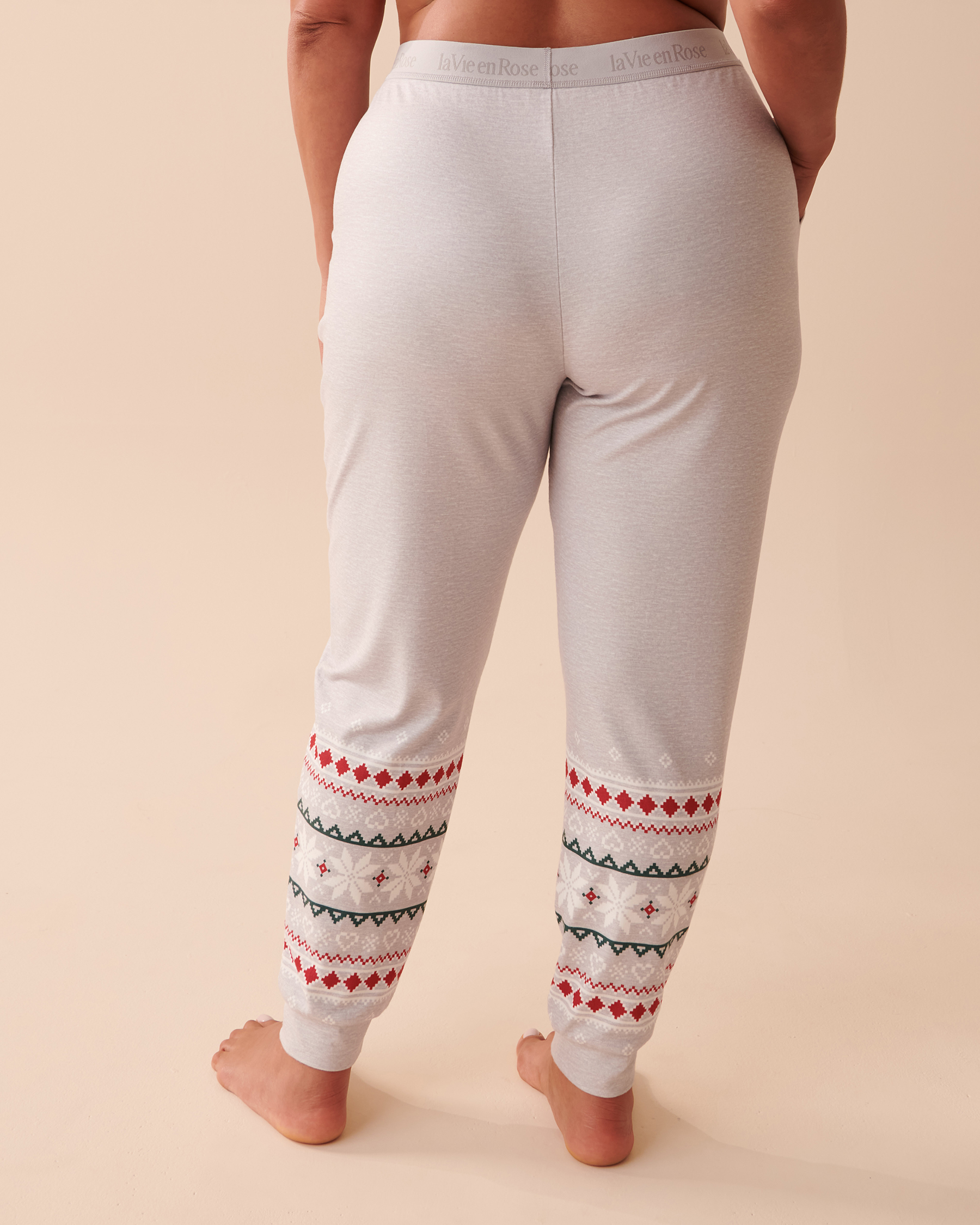 LA VIE EN ROSE Pantalon de pyjama ajusté à imprimé nordique en fibres recyclées Poussières d'étoiles 40200490 - Voir2