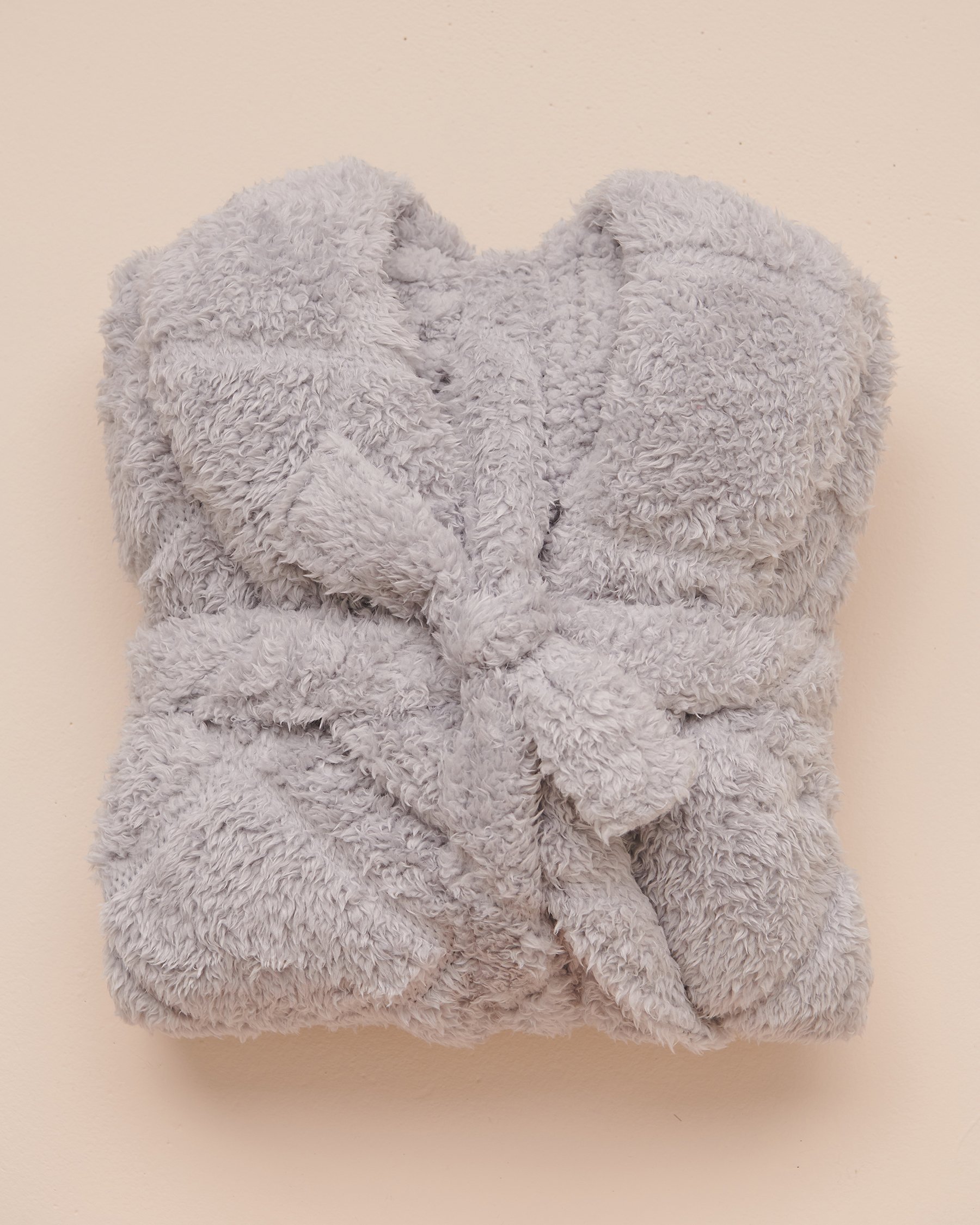 LA VIE EN ROSE Soft Plush Quilted Effect Robe Chimney Smoke 40600156 - View4