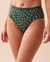 LA VIE EN ROSE Culotte bikini taille haute ultra douce détails de dentelle Cerfs verts 20100385 - View1