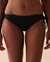 LA VIE EN ROSE AQUA Bas de bikini brésilien noué aux hanches texturé POPCORN Noir 70300505 - View1