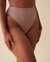LA VIE EN ROSE AQUA CASABLANCA TEXTURED High Waist Bikini Bottom Cocoa 70300508 - View1