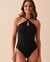 AQUAROSE CASABLANCA TEXTURED Cross Front One-piece Swimsuit Black 70400101 - View1