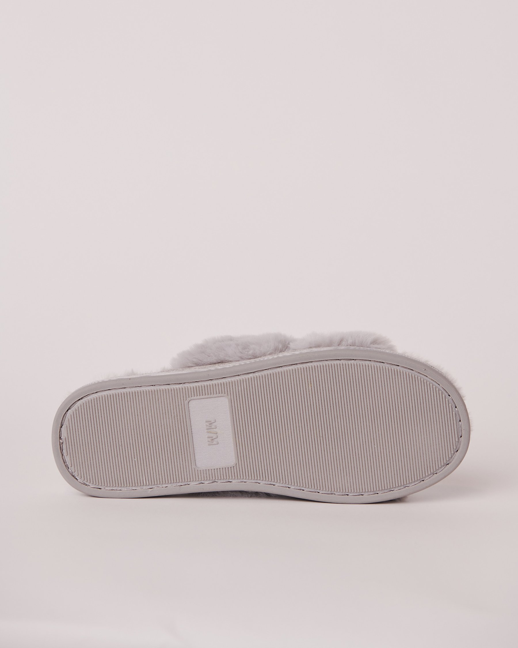 LA VIE EN ROSE Plush Open Slide Slippers Silver grey 40700249 - View6