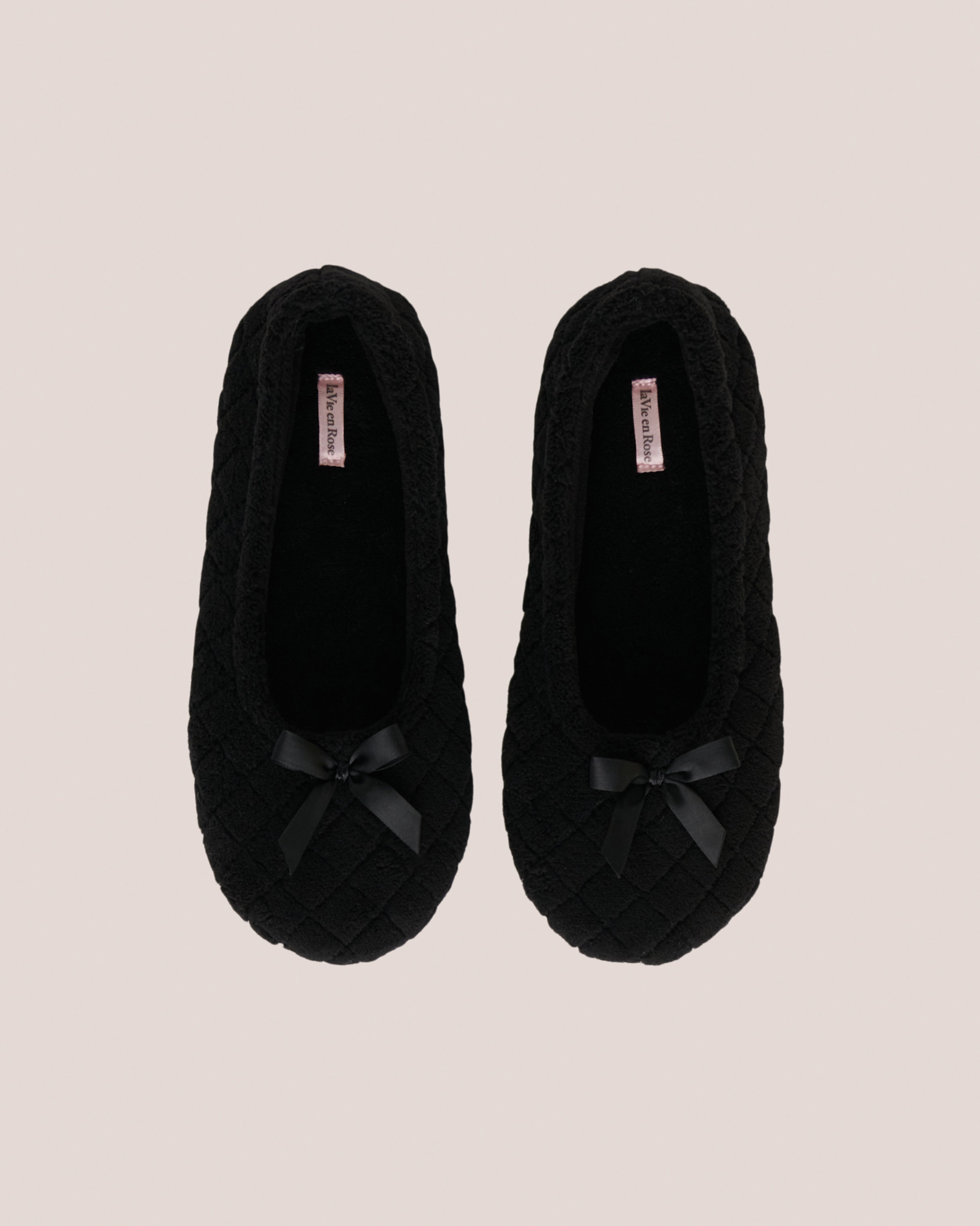 LA VIE EN ROSE Quilted Ballerina Slippers Black 40700251 - View3