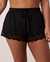 LA VIE EN ROSE Lace Trim Shorts Black 60200051 - View1