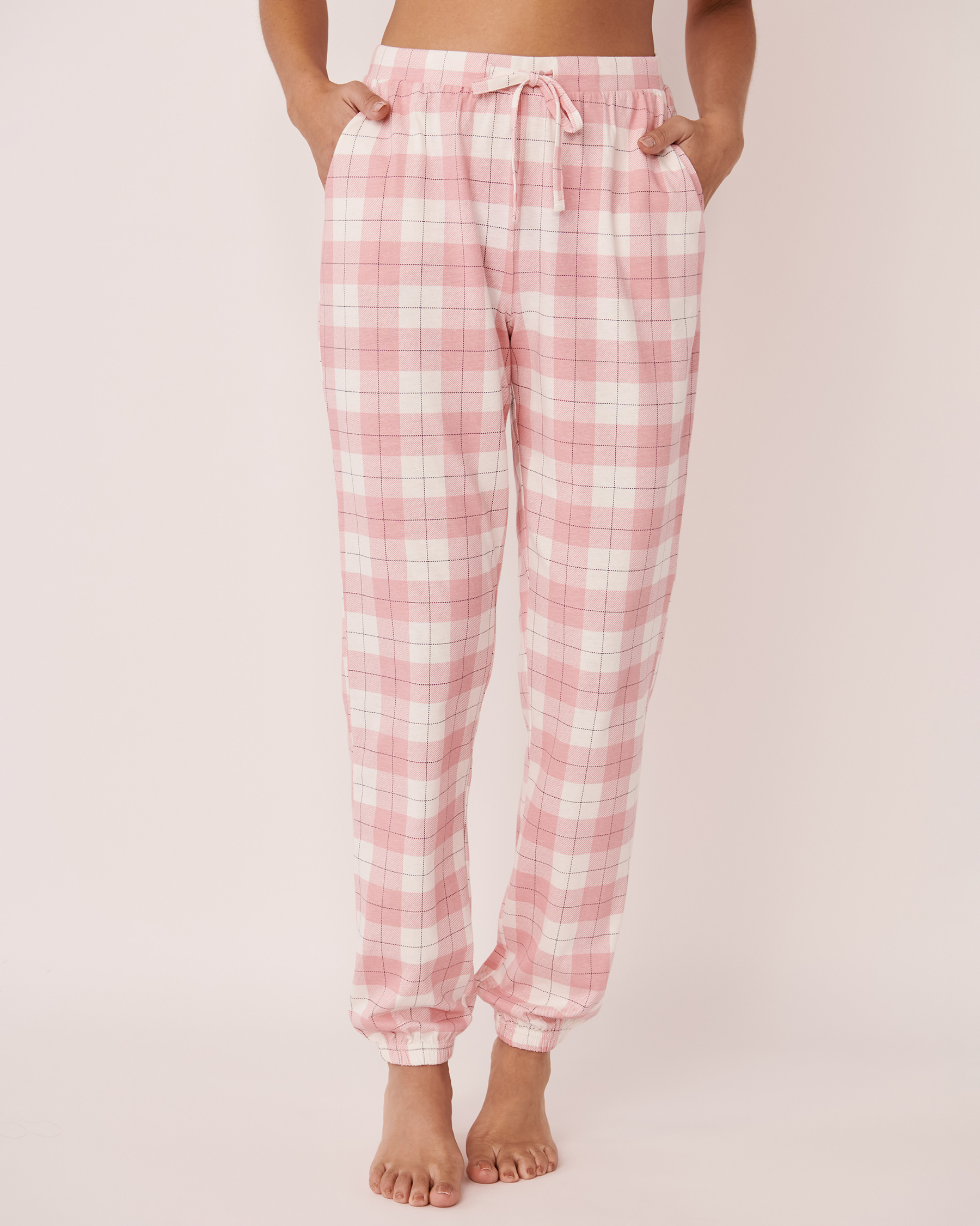 Cotton Pyjama Pants - Pink plaid