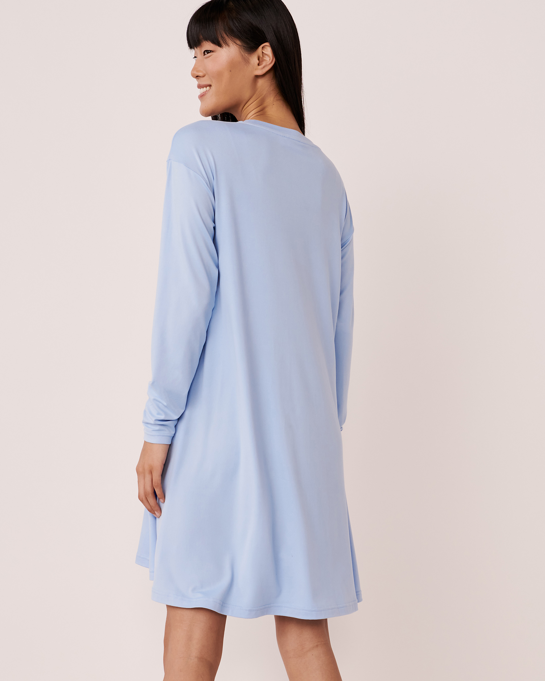 LA VIE EN ROSE Super Soft Long Sleeve Sleepshirt Deep blue 40500239 - View3