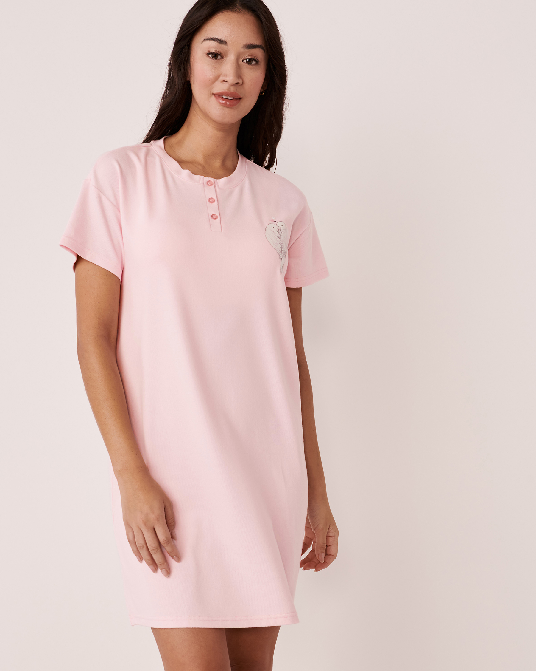 LA VIE EN ROSE Recycled Fibers Short Sleeve Sleepshirt Ballerina pink 40500241 - View1
