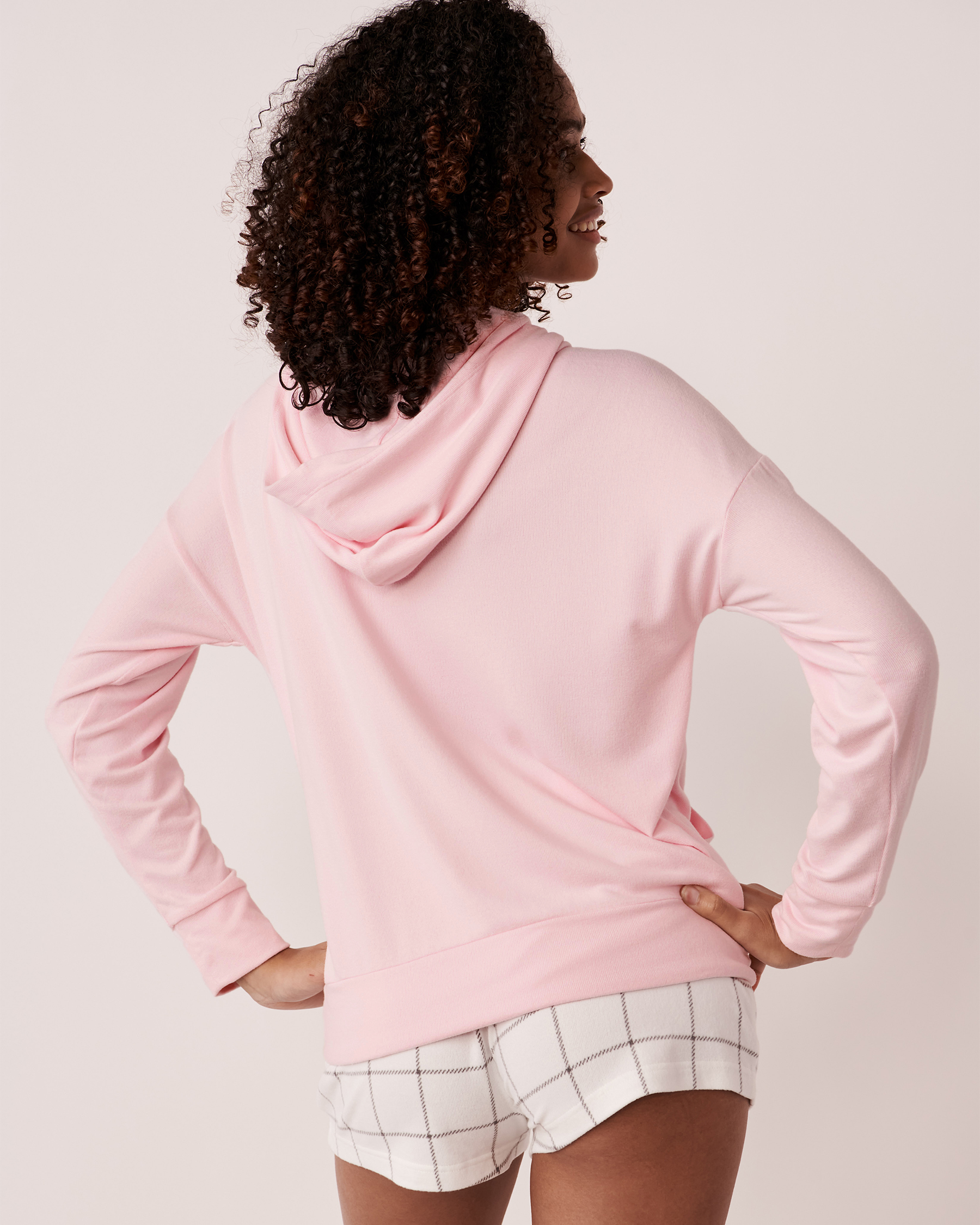 LA VIE EN ROSE Recycled Fibers Hooded Zip-up Shirt Ballerina pink 40600123 - View2