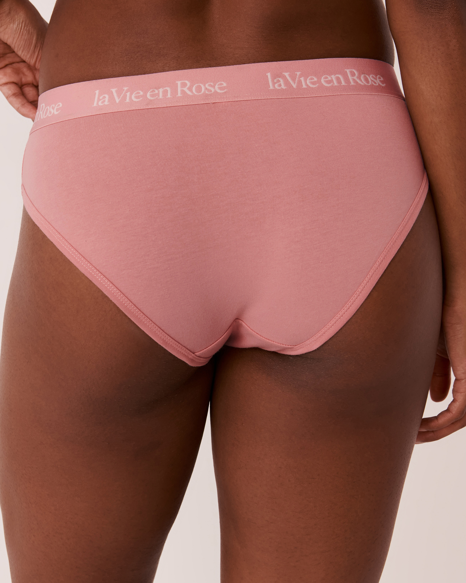 LA VIE EN ROSE Cotton and Logo Elastic Band Bikini Panty Old rose 20100248 - View2