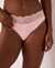 LA VIE EN ROSE Culotte bikini côtelée bordure de dentelle Rose ballerine 20100252 - View1