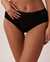 LA VIE EN ROSE Culotte bikini taille haute ultra douce détails de dentelle Noir 20100257 - View1