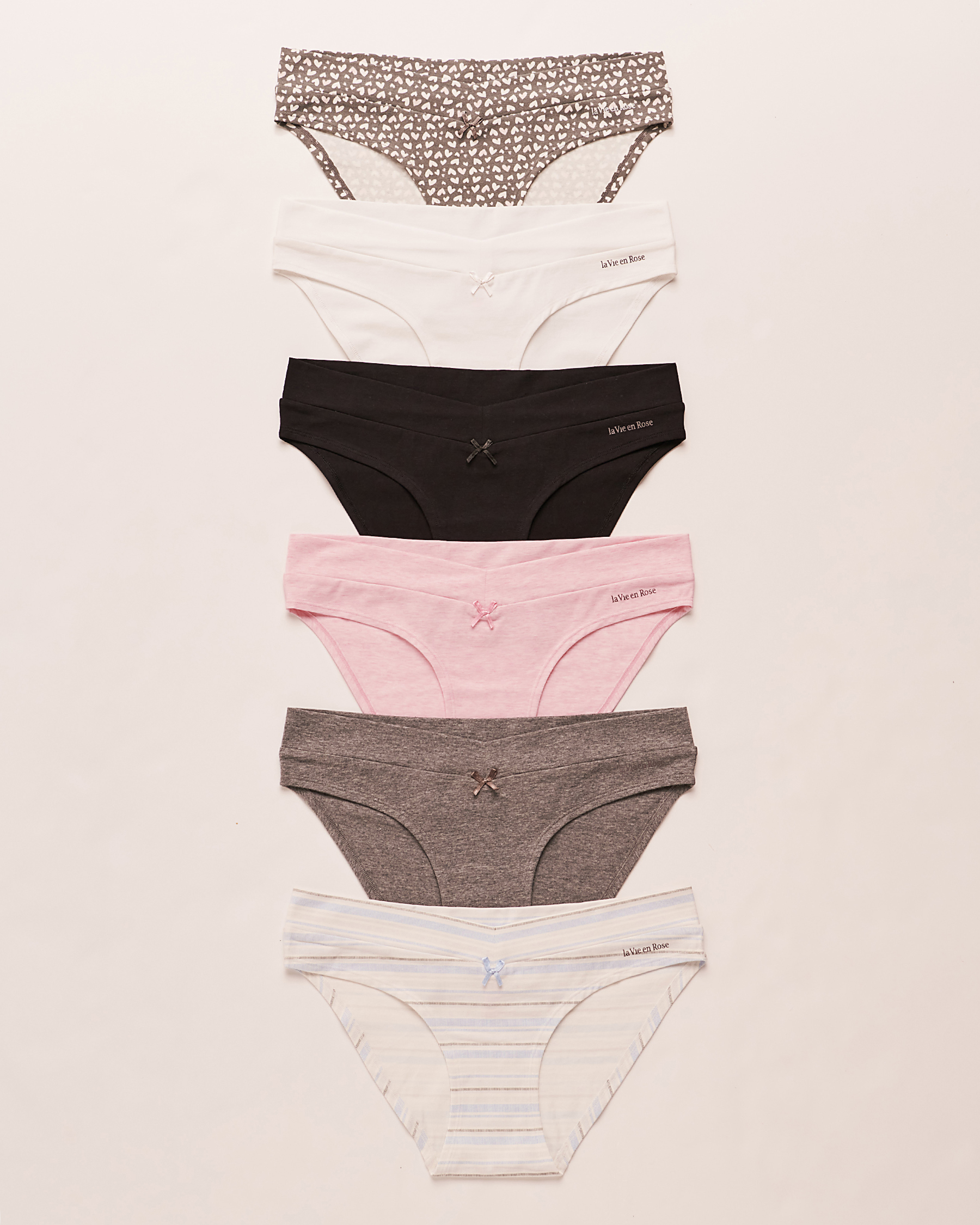 LA VIE EN ROSE 6-Pack Cotton Bikini Panty Multicolor 20100262 6PK - View1