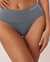 LA VIE EN ROSE Culotte bikini taille haute sans coutures Bleu glacial 20200281 - View1
