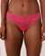 LA VIE EN ROSE Microfiber and Wide Lace Band Thong Panty Bright fuchsia 20200287 - View1