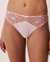 LA VIE EN ROSE Microfiber and Lace Detail Thong Panty Ballerina pink 20300182 - View1