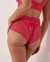 LA VIE EN ROSE Lace and Mesh High Waist Cheeky Panty Bright fuchsia 20300186 - View1