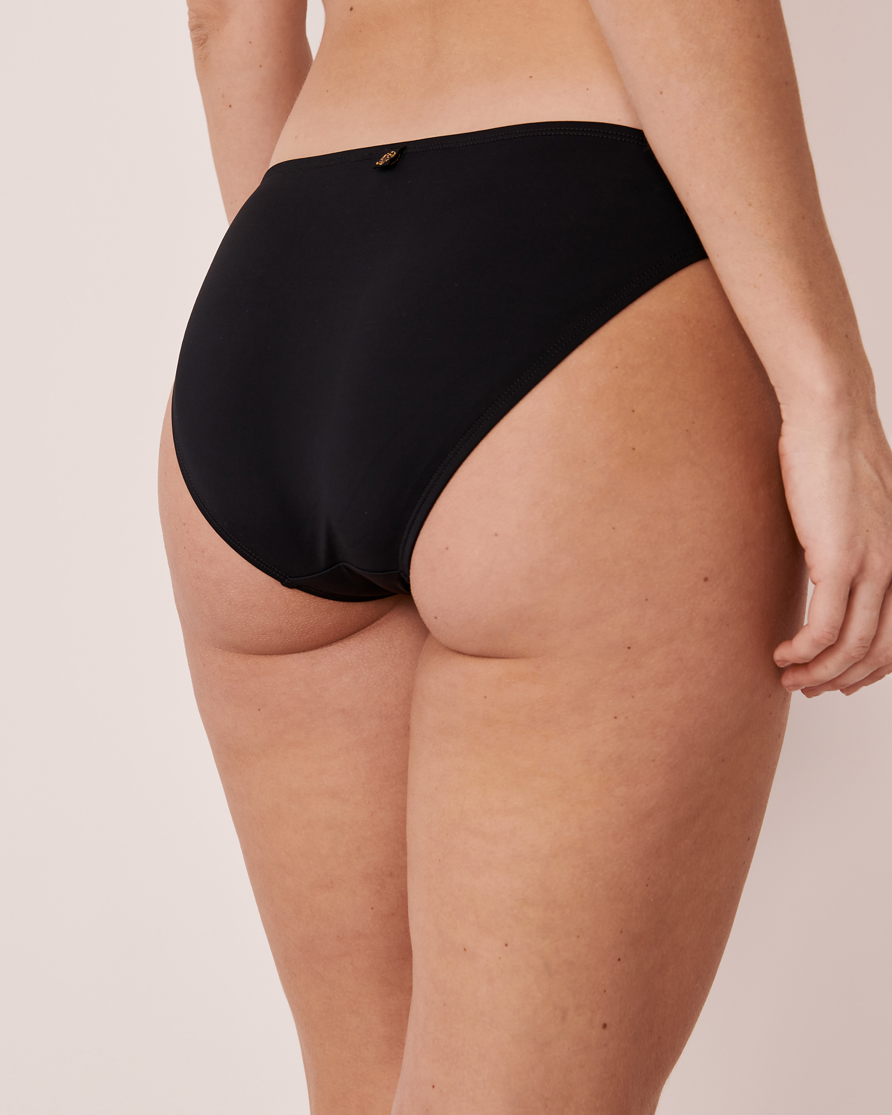 LA VIE EN ROSE AQUA FASHION Shirred Sides Bikini Bottom Black 70300336 - View2
