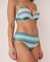LA VIE EN ROSE AQUA Bas de bikini taille mi-haute en fibres recyclées STRIPES Rayures bleues 70300363 - View1