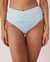 LA VIE EN ROSE AQUA Bas de bikini taille haute croisée en fibres recyclées CORYDALIS Bleu poudre 70300365 - View1