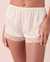 LA VIE EN ROSE Lace Trim Satin Shorts Snow white 60200053 - View1
