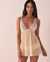 LA VIE EN ROSE Embroidered Mesh and Lace Babydoll Yellow embroidered flowers 60500092 - View1