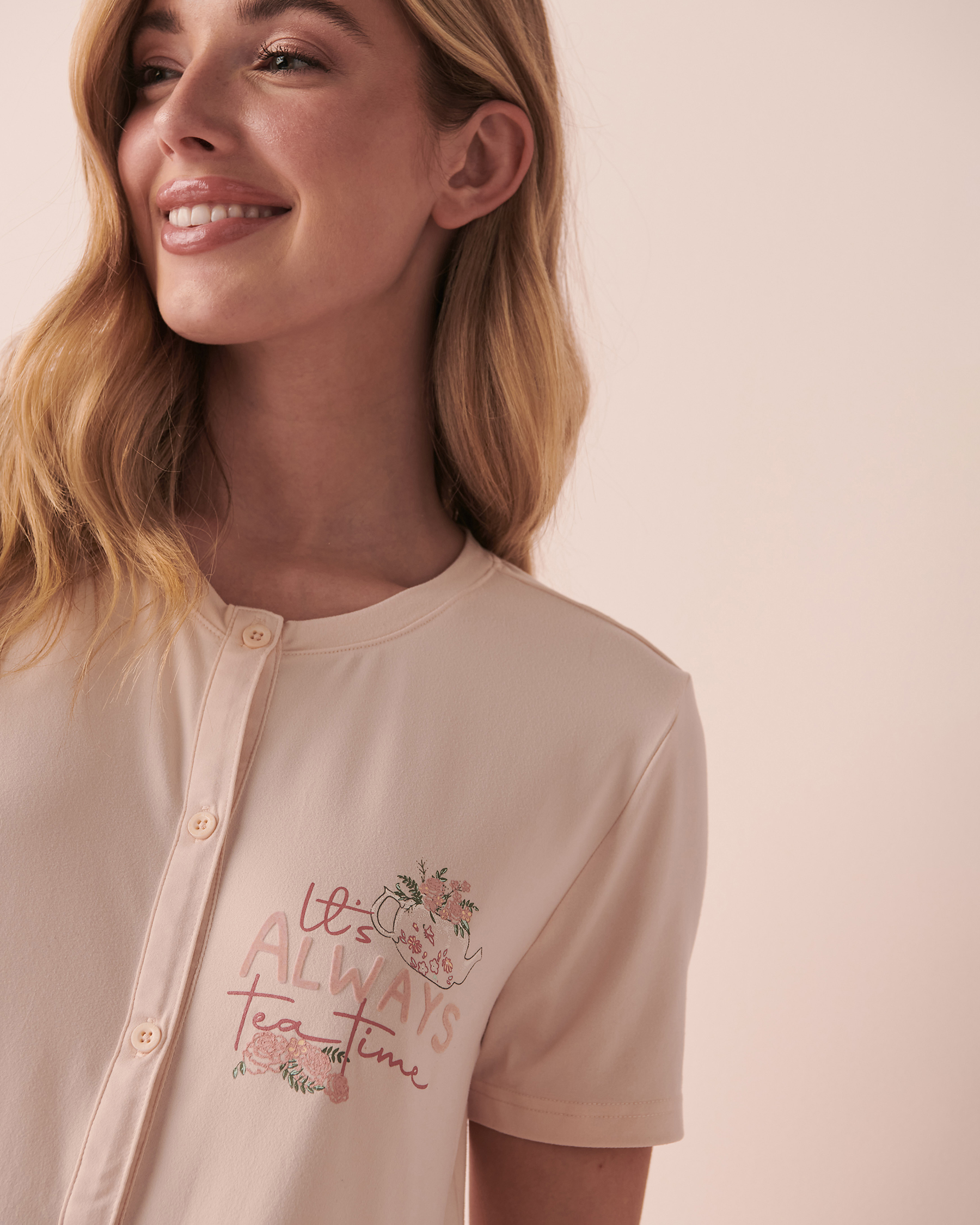 La Vie en Rose Super Soft T-shirt with Buttons. 5