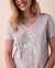 LA VIE EN ROSE Cotton V Neck T-shirt Lavender 40100423 - View1