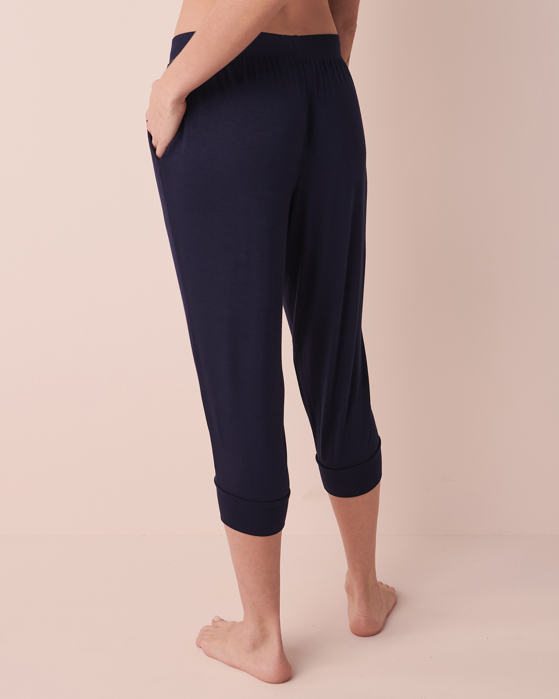 Soft Jersey Fitted Capri - Midnight blue