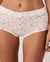 LA VIE EN ROSE Culotte bikini taille haute en coton Fleurs sauvages blanches 20100294 - View1