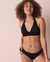 LA VIE EN ROSE AQUA SMOCKING Triangle Bikini Top Black 70100413 - View1