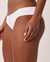 LA VIE EN ROSE AQUA SOLID Shirred Sides Bikini Bottom White 70300400 - View1