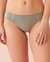 LA VIE EN ROSE Cotton and Lace Detail Thong Panty Forest green 20100310 - View1