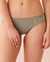 LA VIE EN ROSE Culotte bikini coton et détails de dentelle Vert forêt 20100311 - View1