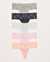 LA VIE EN ROSE 5-Pack Microfiber and Wide Lace Band Thong Panty Multicolor 20200337-5PK - View1