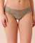 LA VIE EN ROSE Microfiber and Wide Lace Band Thong Panty Forest green 20200337 - View1