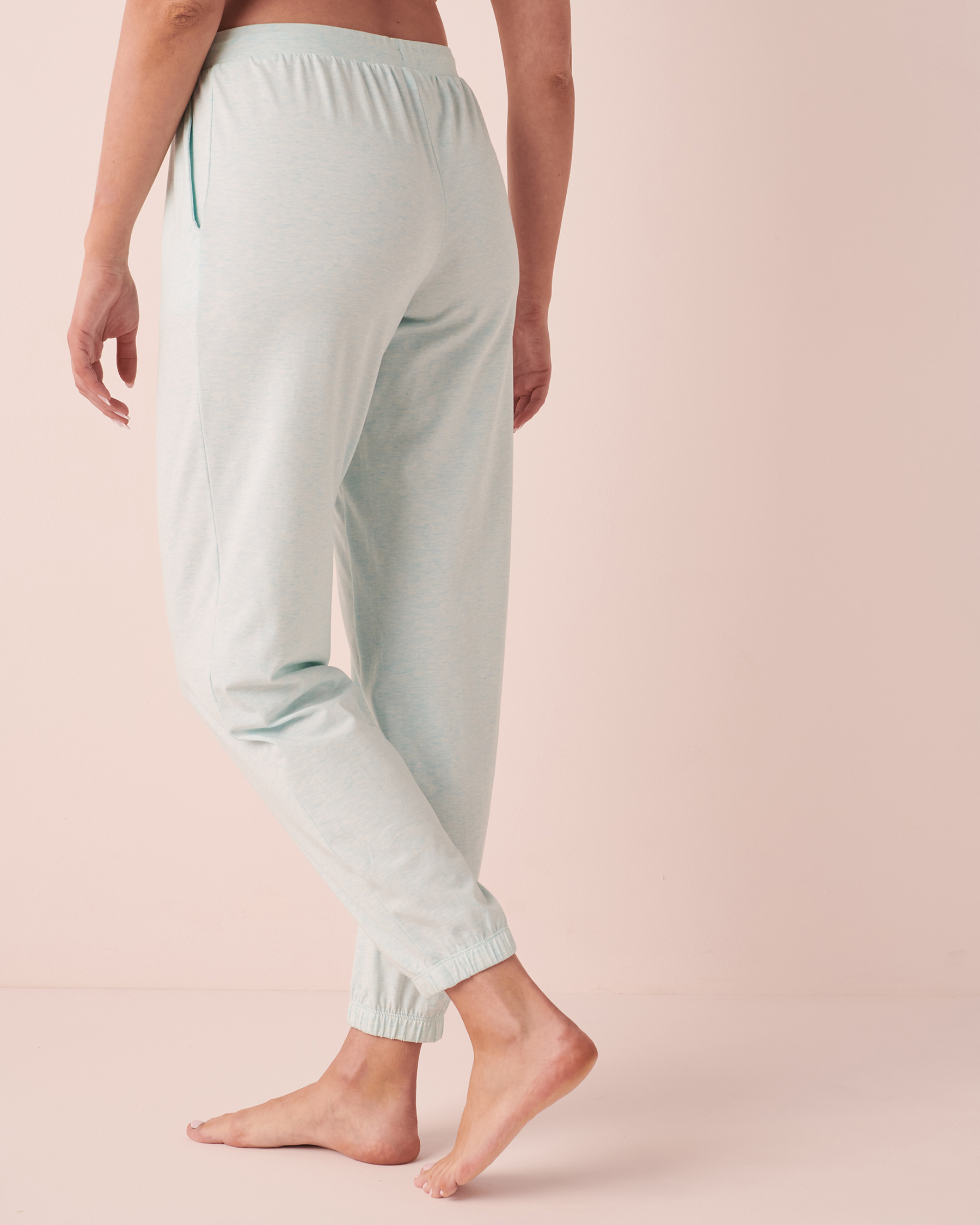 LA VIE EN ROSE Pantalon de pyjama en coton Mélange bleu 40200440 - Voir2