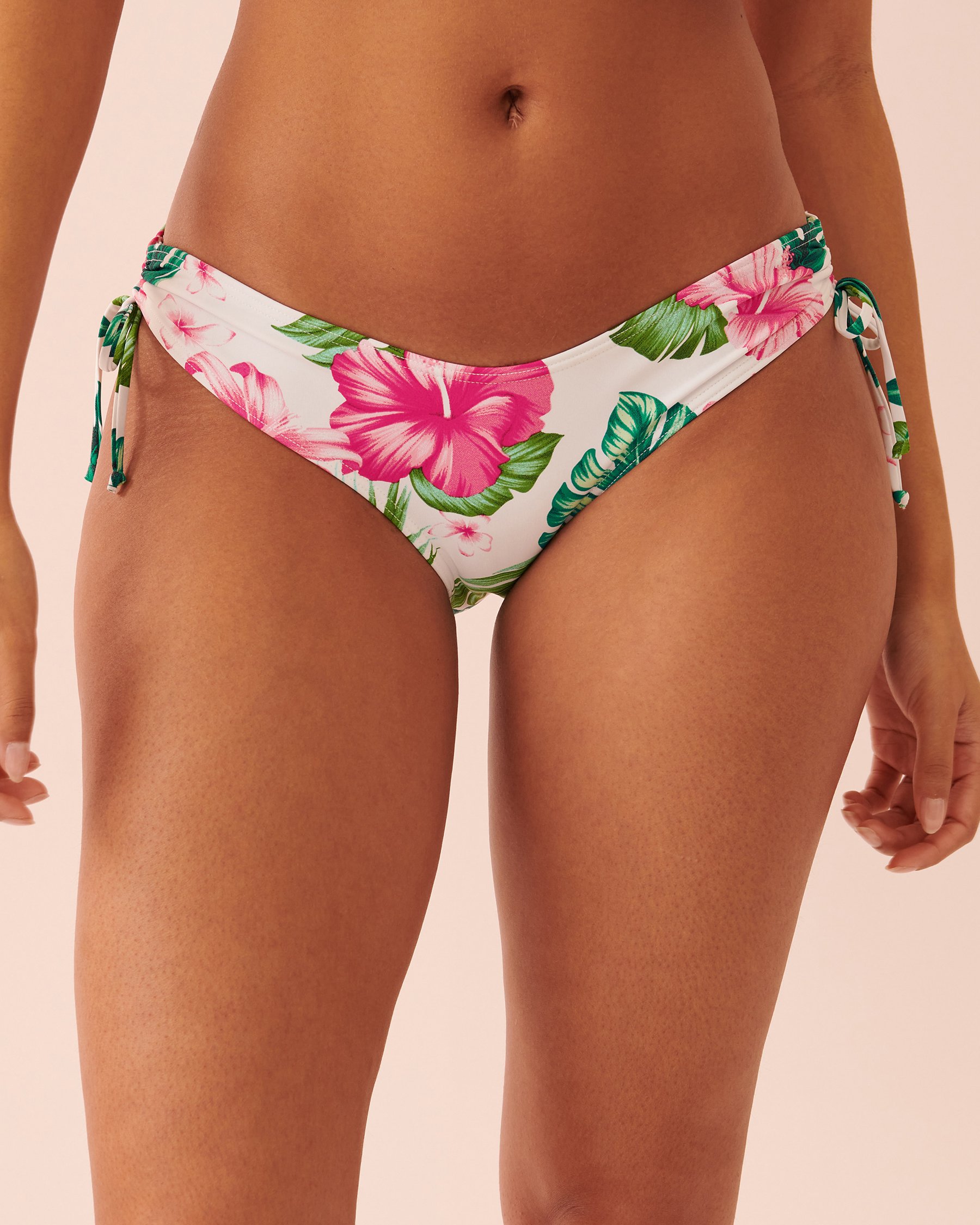 LA VIE EN ROSE AQUA LUSH Brazilian Bikini Bottom Pink flowers 70300420 - View1