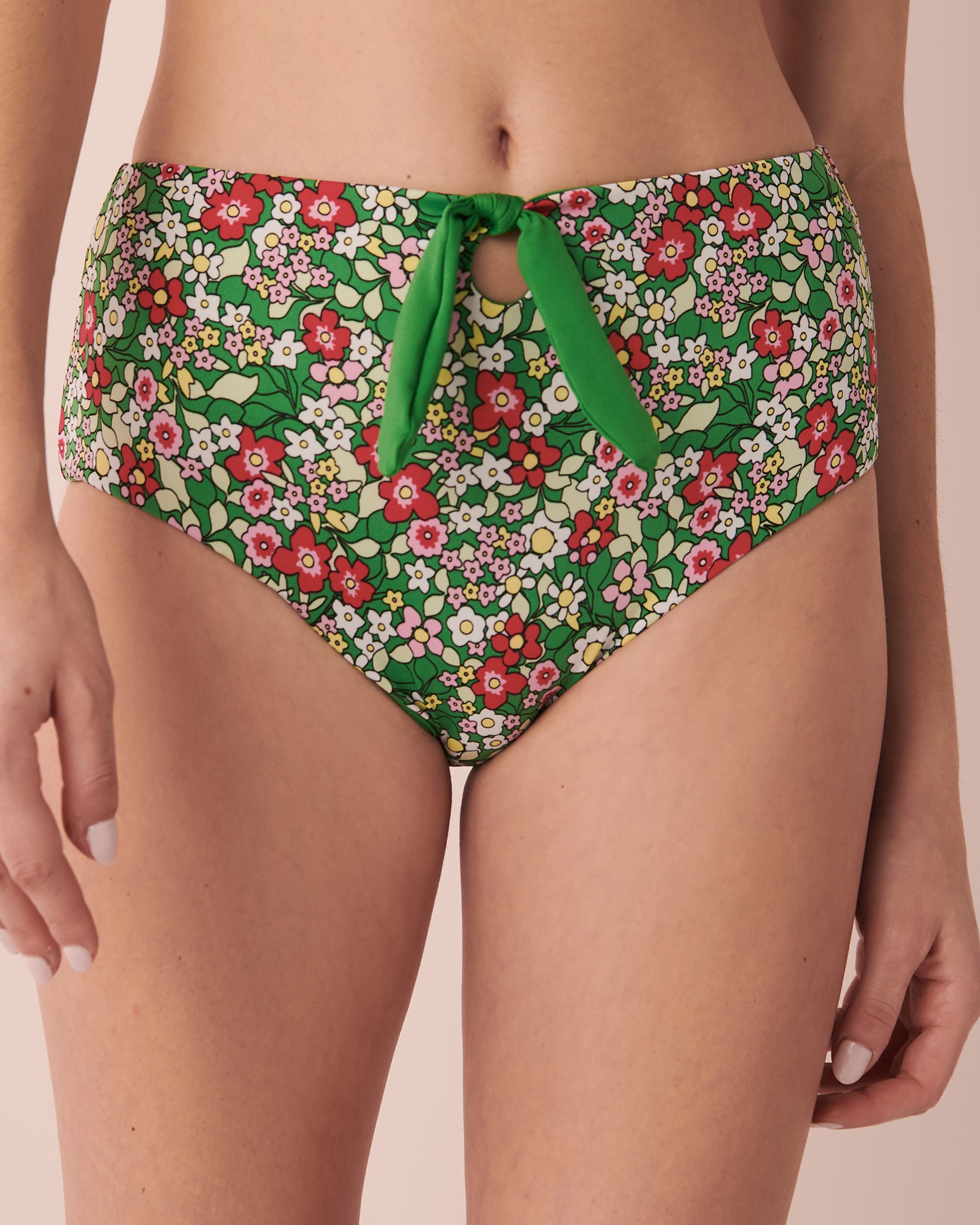 La Vie en Rose DITSY BLOOMING Recycled Fibers Reversible High Waist Bikini Bottom. 8